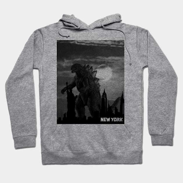 godzilla attacks new york city Hoodie by Logisstudio